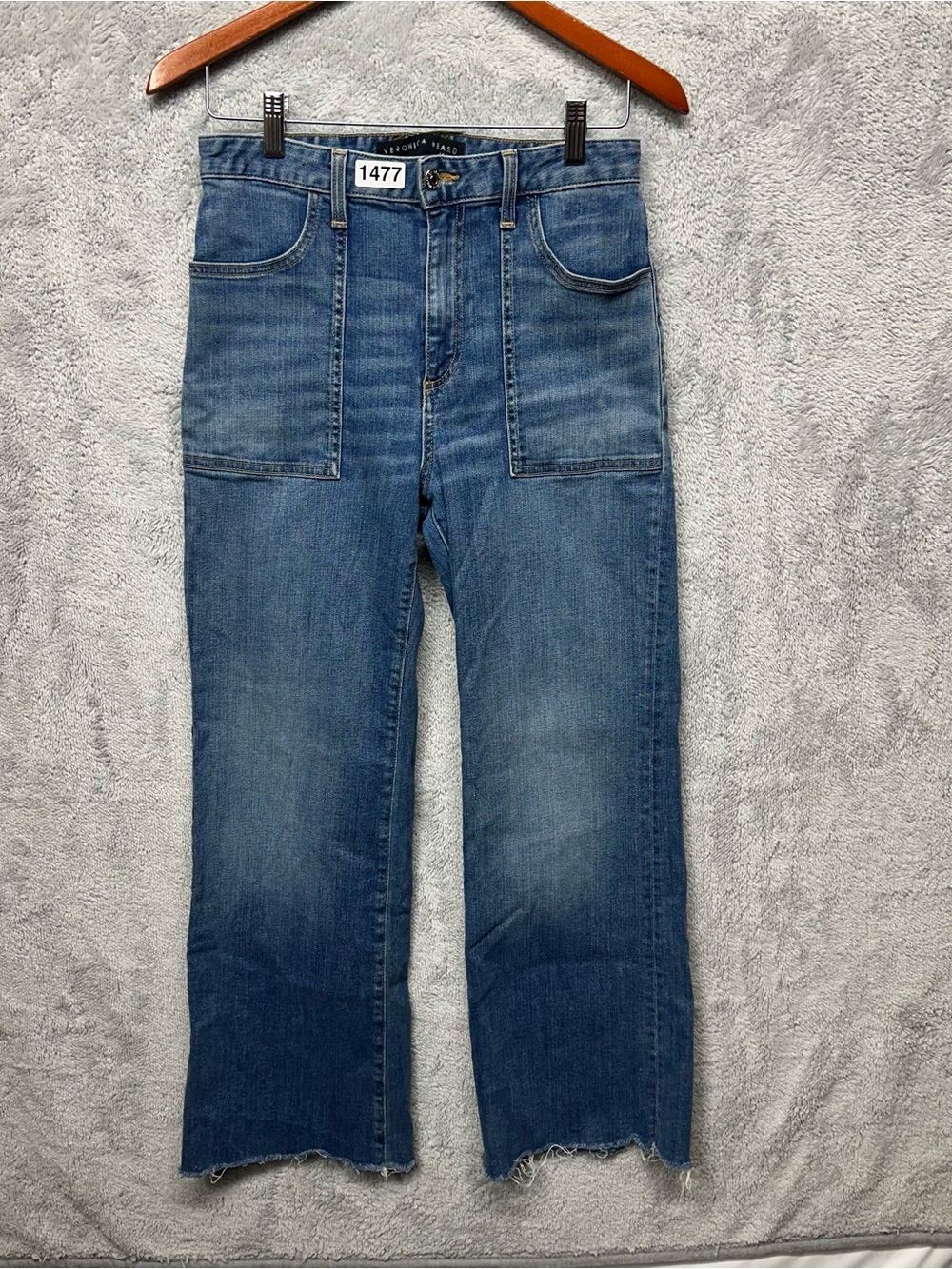 Veronica Beard Crosbie Wide Leg High Rise Crop Jeans Women’s Size 28 Made in USA